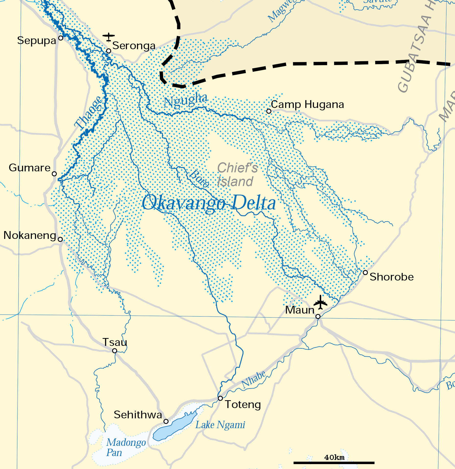 okavango delta map