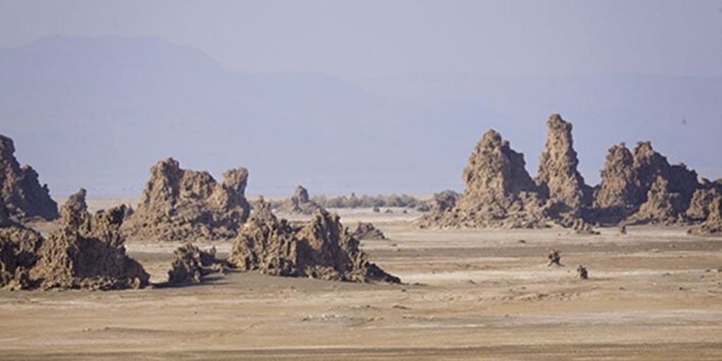 Rock formations in the Grand Bara Desert, Djibouti