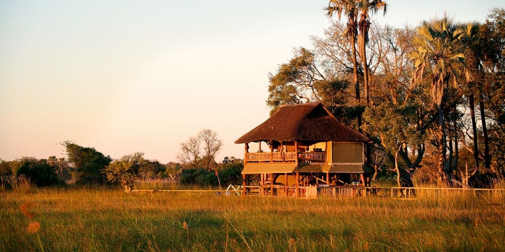 Gunn's Camp Okavango water camp exterior