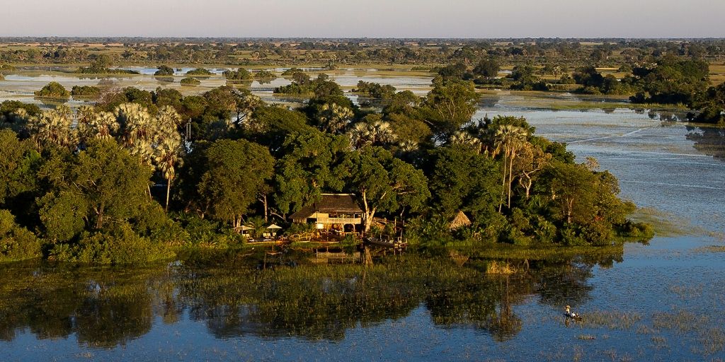 Jacana Camp. Okavango from the air